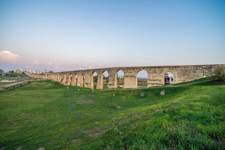 Old Kamares aqueduct in Larnaca, Cyprus.の写真素材