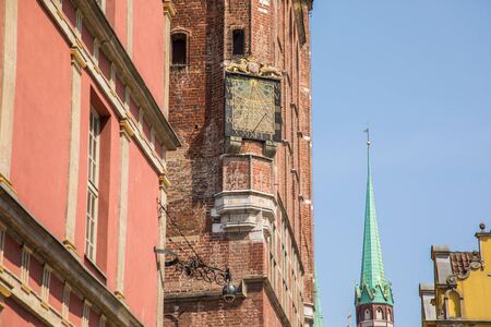 Gdansk, Poland - Juny, 2019:. Beautiful colourful houses on the streets of Gdansk, Poland