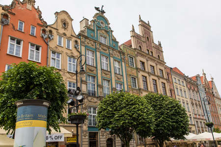 Gdansk, Poland - Juny, 2019: People on the Long Lane of the old town in Gdansk, Poland.