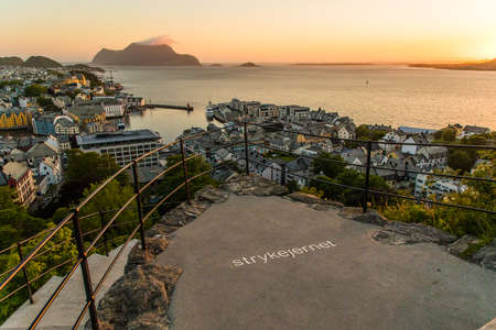 Gdansk, Poland - June, 2019: Alesund is a port and tourist city at the entrance to the Geirangerfjord.のeditorial素材