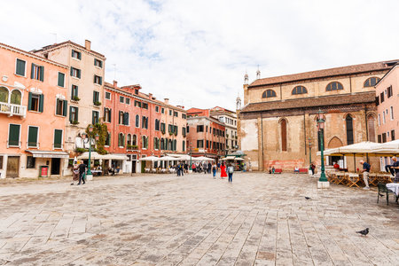 Venice, Italy - September 2024: Historic Canal Palaces in Venice italyの写真素材