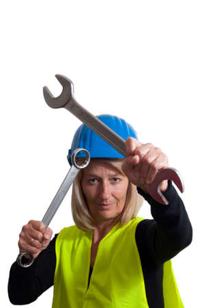 Woman with toolsの写真素材
