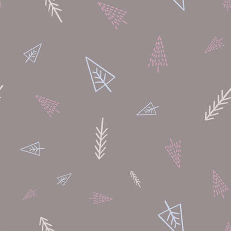 Vector Seamless Christmas Pine Trees repeat patternのイラスト素材