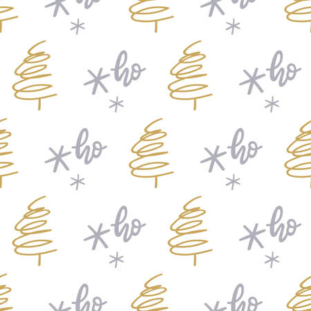 Vector Seamless Christmas Trees festive repeat patternのイラスト素材