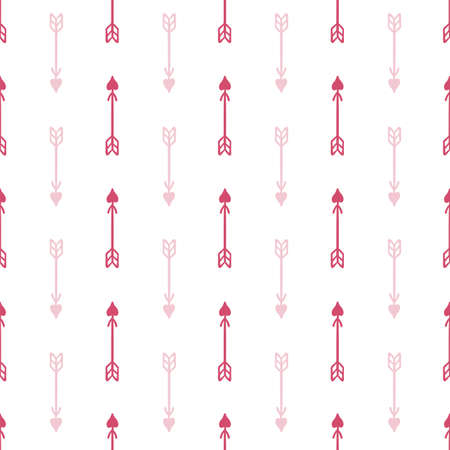 Valentines Day Hand drawn arrow lines seamless pattern.のイラスト素材