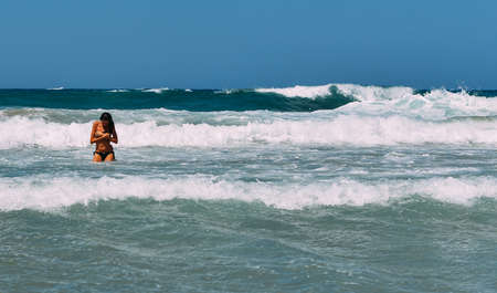 model on vacation crete