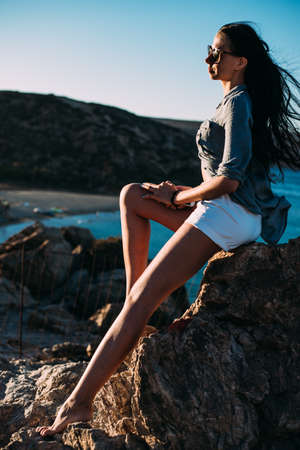 model on vacation creteの写真素材