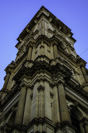 The ancient building standing sublimely in the heart of city of Melbourne の写真素材