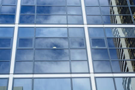 Out side of the office window in the sun light and cloud 