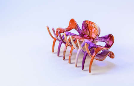 The isolated colourful girl hair clip. Beautiful hair clip