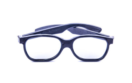 the clear black color style glasses frame on the white background
