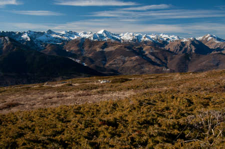 the ligurian alps viewed from bric mindino in piedmontの写真素材
