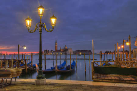 the church of san giorgio maggiore in the venetian lagoon, seen from riva degli schiavoniの写真素材
