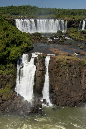 part of the iguazu falls, seen from the brazilian side, one of the world's seven natural wondersの写真素材