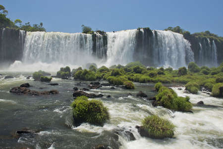 part of the iguazu falls, seen from the brazilian side, one of the world's seven natural wondersの写真素材