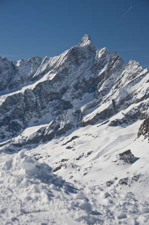 peaks in valtournanche, near the Matterhornの写真素材