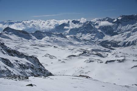 peaks in valtournanche, near the Matterhornの写真素材