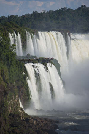 the magnificent garganta del diablo at the iguazu falls, one of the seven natural wonders of the worldの写真素材