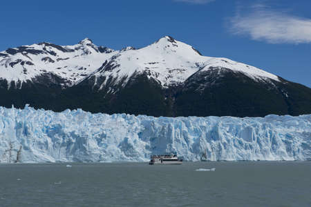 View of one of the fronts of the glacier Perito Moreno in the Los Glaciares National Park of  Patagonia, facing on the Lake Argentinoの写真素材