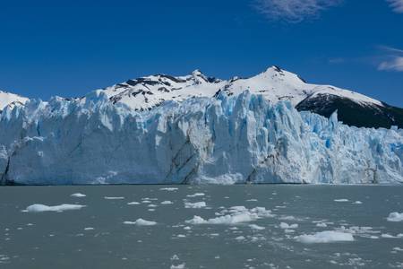 View of one of the fronts of the glacier Perito Moreno in the Los Glaciares National Park of  Patagonia, facing on the Lake Argentinoの写真素材