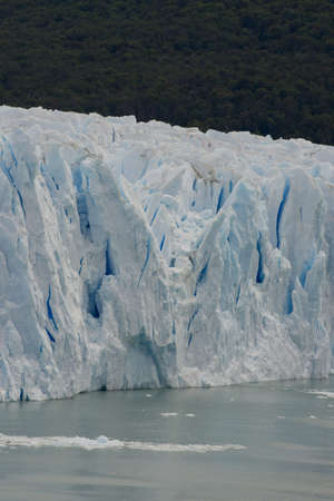 View of one of the fronts of the glacier Perito Moreno in the Los Glaciares National Park of ...