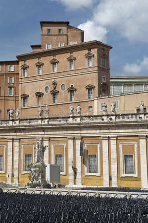 the apartments of the Pope in Saint Peter's Basilica, a masterpiece of italian renaissance architecture, situated in the center of Rome,. Seat of the Pope and principal landmark of the Vaticanのeditorial素材