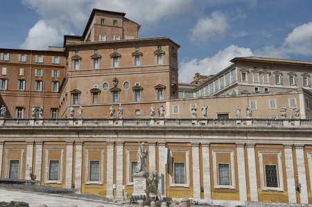 the apartments of the Pope in Saint Peter's Basilica, a masterpiece of italian renaissance architecture, situated in the center of Rome,. Seat of the Pope and principal landmark of the Vaticanのeditorial素材
