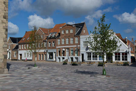 Square of Ribe, medieval town, ancient capital of Denmarkのeditorial素材
