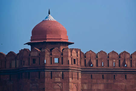 Lal Qila, the red fort of Delhi, constructed by the Mughal Emperor Shah Jahanの写真素材