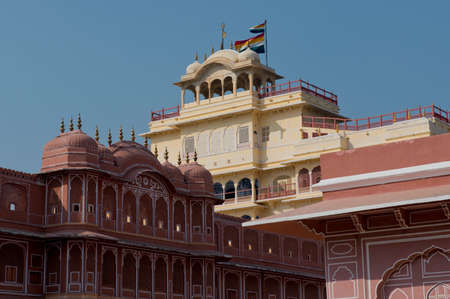 The City palace complex, in the center of Jaipur, also called the Pink City, in Rajasthanのeditorial素材
