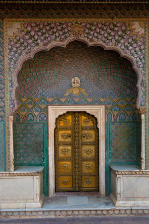The City palace complex, in the center of Jaipur, also called the Pink City, in Rajasthanのeditorial素材