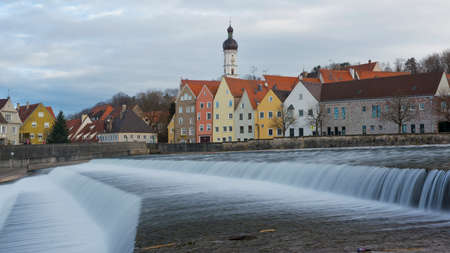 View over  the medieval town of Landsberg am Lech in Bavaria, situated on the Romantische Strasse の写真素材