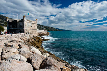 Menton, fishing village situated on the French Riviera, on the border with Italy のeditorial素材