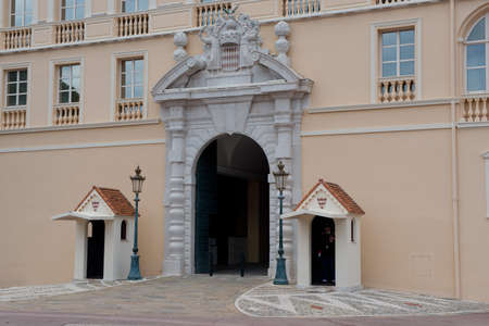 The Castle, official residence of the Prince of Monaco, situated on a hill in Montecarloのeditorial素材