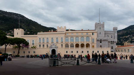 The Castle, official residence of the Prince of Monaco, situated on a hill in Montecarloのeditorial素材