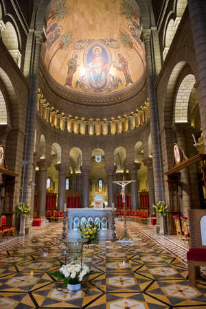 The nave of the Monaco Cathedral, also called Saint Nicholas Cathedralのeditorial素材