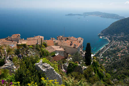 At the top of a hill, direct on the sea, the village of Eze is one of the picturesques spot of the French Rivieraのeditorial素材