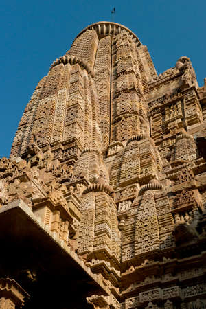 The famous temples of Khajuraho are a large group of medieval hindu and jain temples, famous for ther erotic sculptures  の写真素材