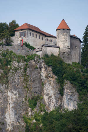 Medieval castle overlooking the Bled Lake situated in Slovenia. One of the picturesque sites of the nation.のeditorial素材