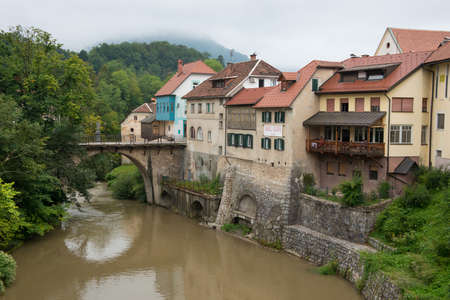 The medieval village of Skofja Loka situated in Gorenjska in Slovenia.