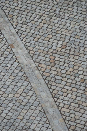 The geometrical stone pavement in the old town of Sopron.