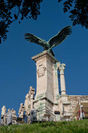 Statue of Torok, a mythological bird at the Buda Castle in Budapest.のeditorial素材