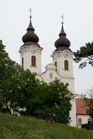 Tihany abbey on the peninsula of Lake Balaton sea. Situated in the Veszprem county was built in 1055 and dedicated to the Holy Virginのeditorial素材