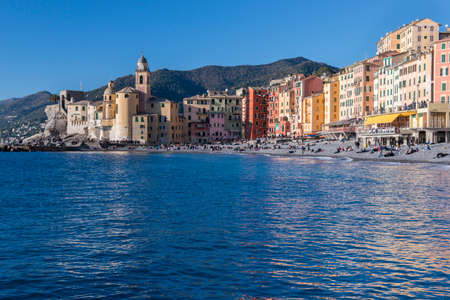 The cityscape of Camogli, beautiful italian village situated on the Riviera di Levante, in Liguria.のeditorial素材