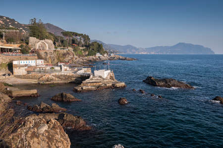 The cliffs of Nervi, beautiful village on the ligurian sea.のeditorial素材