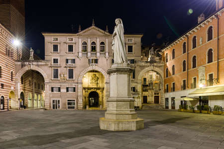 Piazza dei Signori also called Piazza Dante, a medieval square in the old town of Veronaのeditorial素材