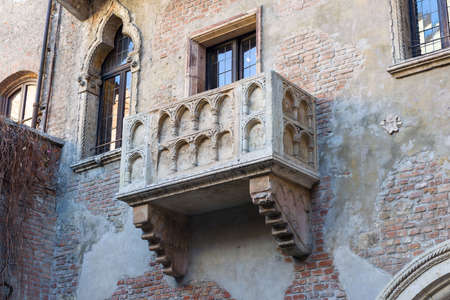 The balcony of the house of Juliet Capuleti, from the Shakespeare's drama Romeo and Julietの写真素材