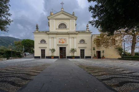 Ancient church of Sant'Ambrogio situated in Zoagli, Italyのeditorial素材