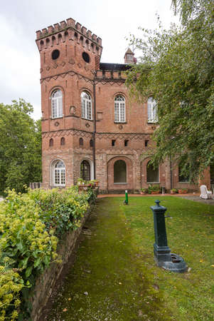 The medieval castle situated in the center of Oviglio, near Alessandria, Piedmont, Italyのeditorial素材