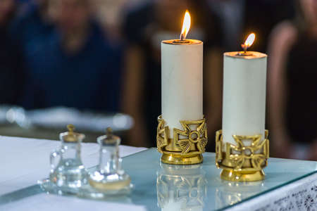 The Holy Bread rite, during the Mass, in a catholic church